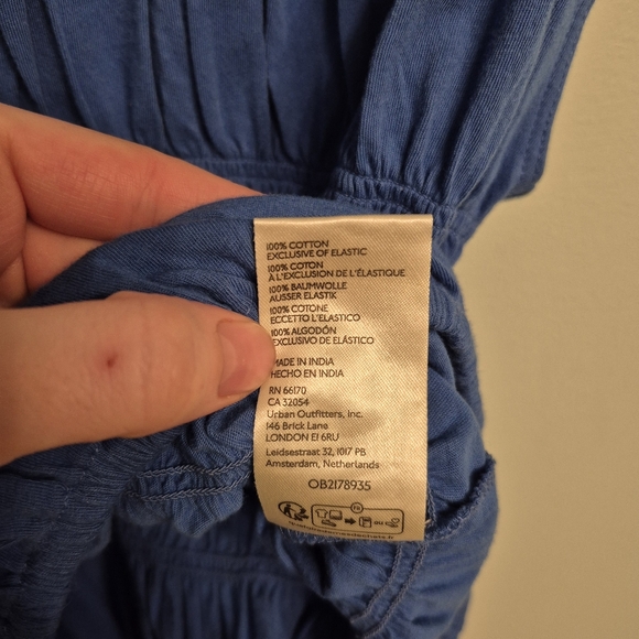 NWT Maeve Anthropologie Women's Blue Tiered Smocked Bubble Tee Size XS-M - Picture 7 of 7